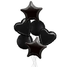 Black Party Bouquets (2x Bunch of 6 Balloons (12 Balloons))
