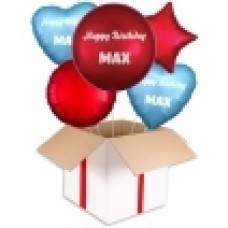 Personalised Gold and Blue Orbz Balloon (3 Balloons Gift Boxed)