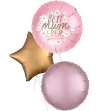 Best Mum Ever Blush Pink Foil Balloon (3 Balloons Gift Boxed & Gift)
