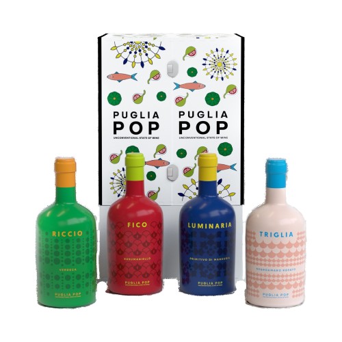 Puglia Pop Collection Wooden Case met de Fico, Riccio, Triglia en Luminaria