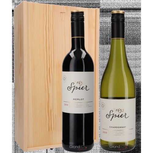 Wijnpakket Spier Estate - rood en wit in kist