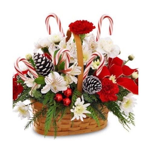 Candy Cane Basket (As Shown, approximately 15