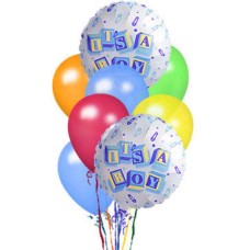 It's A Boy Balloon Bouquet (3 Mylar & 4 Latex Balloons to Theme)