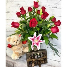 Beary Sweet (As Shown (12 Roses, Plush, & Chocolates Truffles))