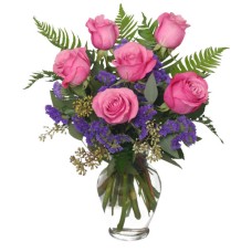 HALF DOZEN PINK ROSES (Standard)