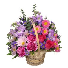 SWEETLY SPRING BASKET FLOWER ARRANGEMENT (Deluxe)