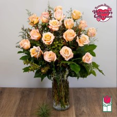 1.5 Dozen Peach Rose Bouquet (Standard)