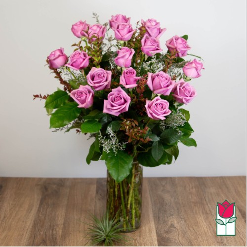 1.5 Dozen Extra Long Stem Lavender Rose Bouquet [Lavender Hue Varies] (Standard)