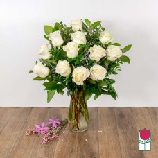 Medium Stem Rose Arr - White (Standard)