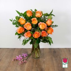 Medium Stem Rose Arr - Peach Coral (Standard)
