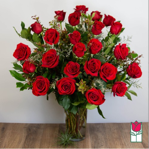 2 Doz. Extra Long Stem Red Rose Bouquet (Standard)