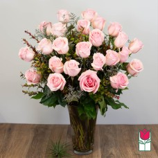 2 Doz. Extra Long Stem Pink Rose Bouquet (Standard)