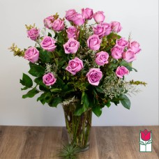 2 Doz. Extra Long Stem Lavender Rose Bouquet [Lavender Hue Varies] (Standard)