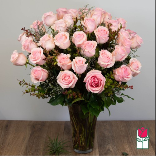 3 Doz. Extra Long Stem Pink Rose Bouquet (Standard)