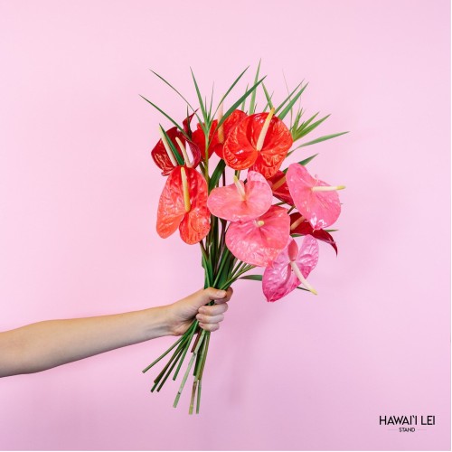 The Anthurium Bouquet (Seasonal Colors Vary) The Standard (12 Stems)