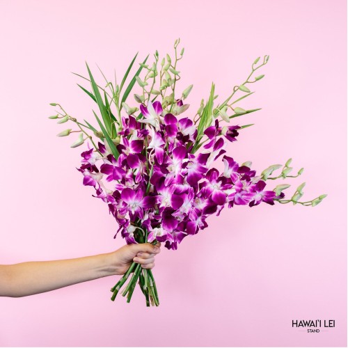 The Dendrobium Orchid Bouquet The Standard Purple (10 Stems)