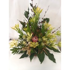 Green Arrangement with Proteas and Leucadendron