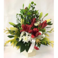 Vox Box Arrangement of red, cream and green (Large)