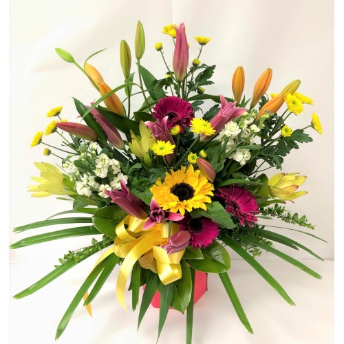 Large Bright Mixed Waterbox with Sunflower