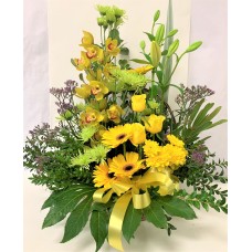 Golden Fresh Flower Arrangement