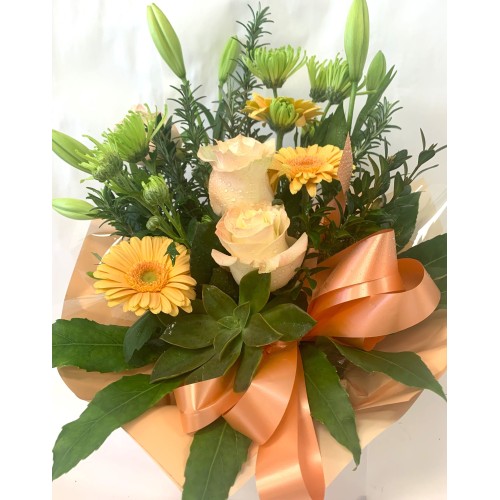 Peach and Green Water Box Flowers