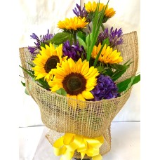 Sunflowers & Purple in Modern Wrap (Large)