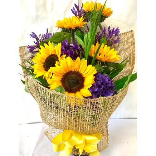 Sunflowers & Purple in Modern Wrap (Large)
