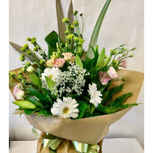 Large White, Pink and Green Bouquet