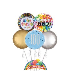 Gents 100th Birthday Balloon Bouquet (3 Balloon Bouquet)