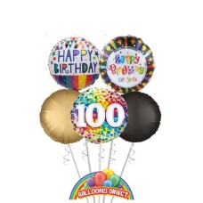Generic 100th Birthday Balloon Bouquet (3 Balloon Bouquet)