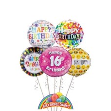 Ladies 16th Birthday Balloon Bouquet (3 Balloon Bouquet)
