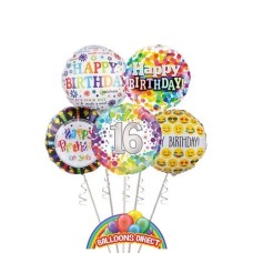 Generic 16th Birthday Balloon Bouquet (3 Balloon Bouquet)