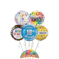 Gents 18th Birthday Balloon Bouquet (3 Balloon Bouquet)