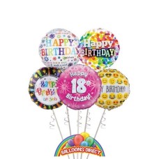 Ladies 18th Birthday Balloon Bouquet (3 Balloon Bouquet)
