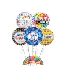 Gents 21st Birthday Balloon Bouquet (3 Balloon Bouquet)