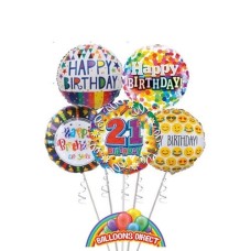 Generic 21st Birthday Balloon Bouquet (3 Balloon Bouquet)