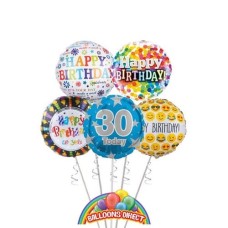 Gents 30th Birthday Balloon Bouquet (3 Balloon Bouquet)
