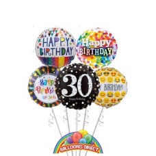 Generic 30th Birthday Balloon Bouquet (3 Balloon Bouquet)
