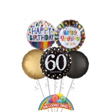 Generic 60th Birthday Balloon Bouquet (3 Balloon Bouquet)