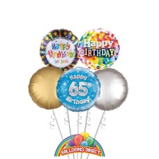 Gents 65th Birthday Balloon Bouquet (3 Balloon Bouquet)