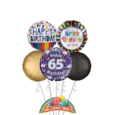 Generic 65th Birthday Balloon Bouquet (3 Balloon Bouquet)