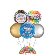 Gents 70th Birthday Balloon Bouquet (3 Balloon Bouquet)