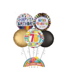 Generic 70th Birthday Balloon Bouquet (3 Balloon Bouquet)