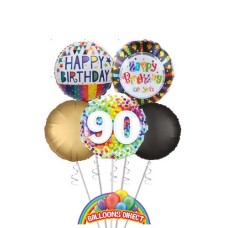 Generic 90th Birthday Balloon Bouquet (3 Balloon Bouquet)
