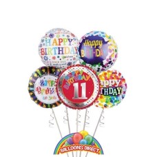 Age 11 Birthday Balloon Bouquet (3 Balloon Bouquet)