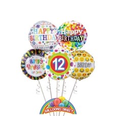 Age 12 Birthday Balloon Bouquet (3 Balloon Bouquet)
