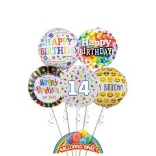 Age 14 Birthday Balloon Bouquet (3 Balloon Bouquet)