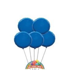 Blue Only Round Balloon Bouquet (3 Balloon Bouquet)