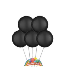 Black Only Round Balloon Bouquet (3 Balloon Bouquet)