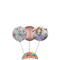 Disney Sofia the First Birthday Balloon Bouquet